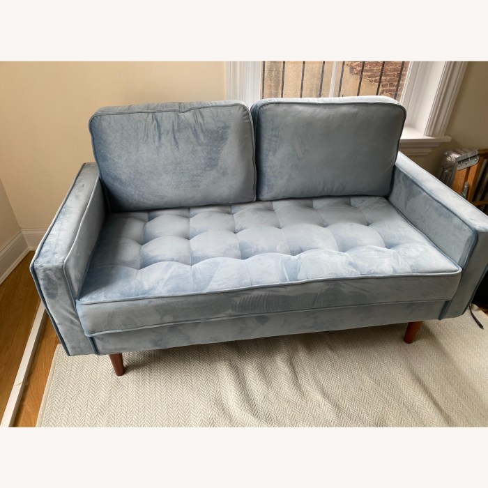 Tufted velvet love seat furniture set