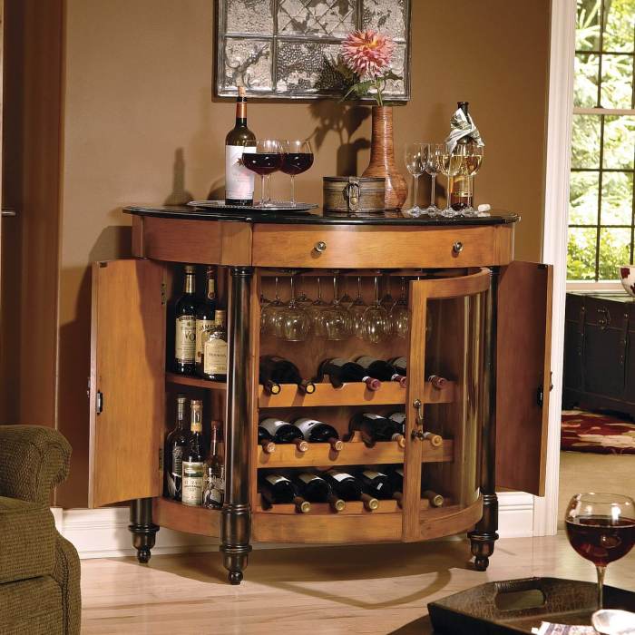 Natalia Bar Cabinet with Wine Storage | Decoración de bar de casa ... Home bar furniture set with built-in wine rack