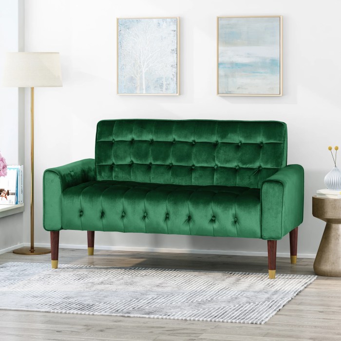 Modern Channel Tufted Velvet Loveseat for Living Room Modern Channel Tufted Velvet Loveseat for Living Room