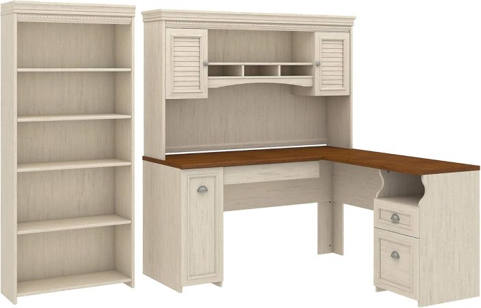Bush Business Furniture Bush Furniture Fairview L Shaped Desk with ... L-shaped desk furniture with hutch