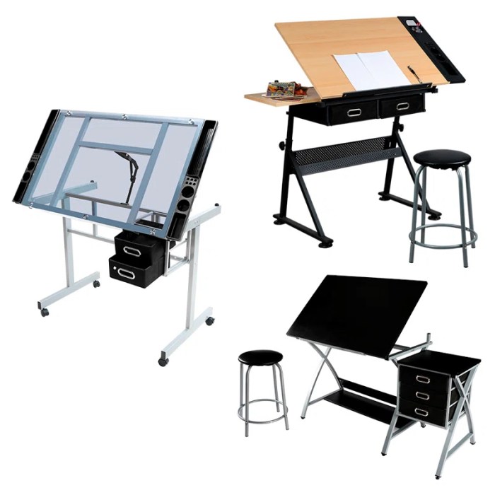 Foldable craft table furniture for hobbyists