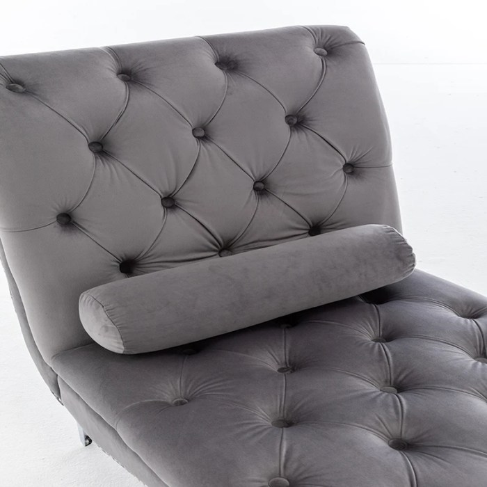 S-shaped Velvet Recliner With Metal Foot Pillow - Buy Velvet Upholstery ...