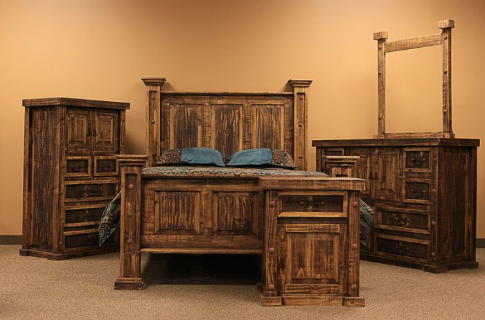 Reclaimed pine bedroom furniture set