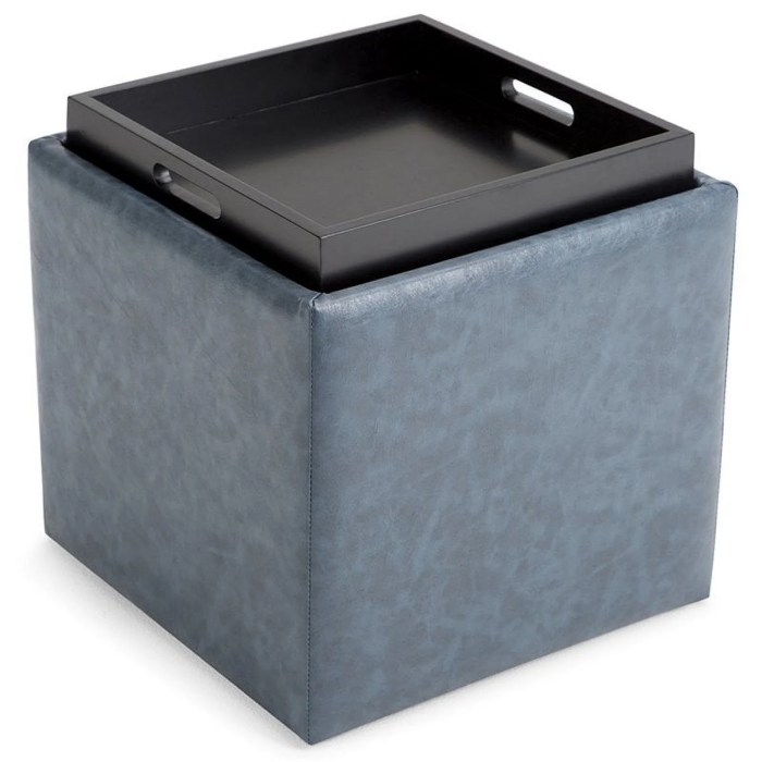Simpli Home Rockwood Cube Storage Ottoman with Tray - Walmart.com Storage cube ottoman furniture with tray top