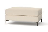 Transitional Square Button Tufted Upholstered Ottoman w/ Wood Feet ... Tufted square ottoman furniture for living rooms