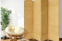 Jostyle Room Divider with Hand-Woven Design,4-Panel Folding Privacy ... Folding room divider screen furniture panels