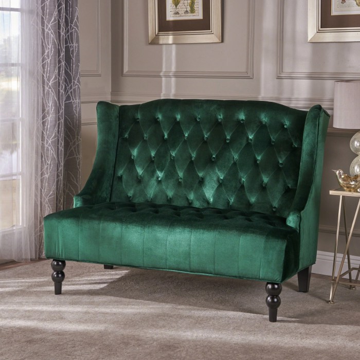 Fern Tufted Velvet Upholstered Loveseat, Grey - Walmart.com Tufted velvet love seat furniture set