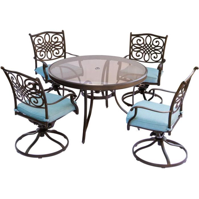 Glass top outdoor dining table furniture