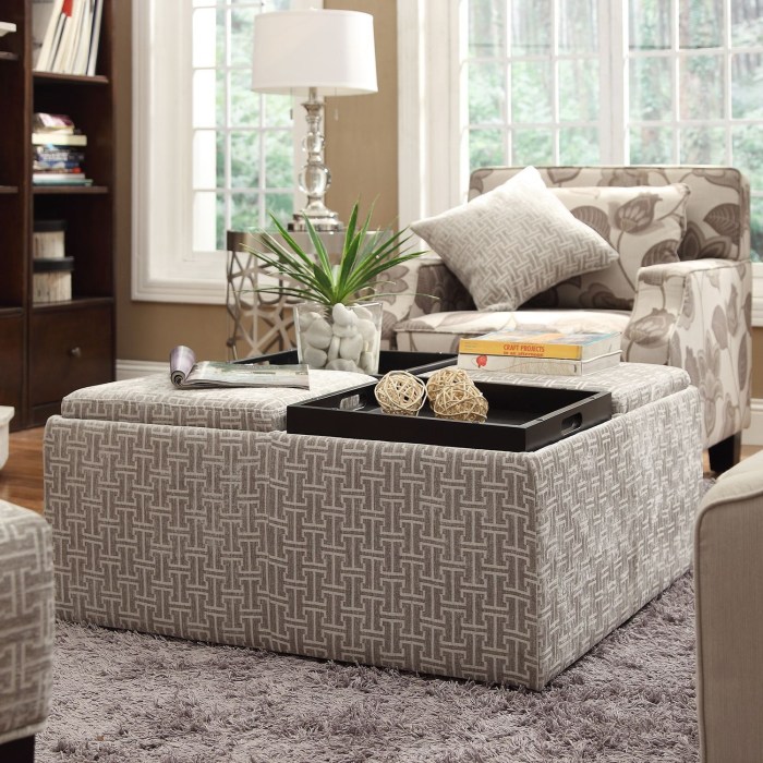 Rockwood Cube Storage Ottoman With Tray - Transitional - Footstools And ... Rockwood Cube Storage Ottoman With Tray - Transitional - Footstools And ...