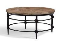 parquet-round-reclaimed-wood-coffee-table-l Round parquet side table furniture with shelf