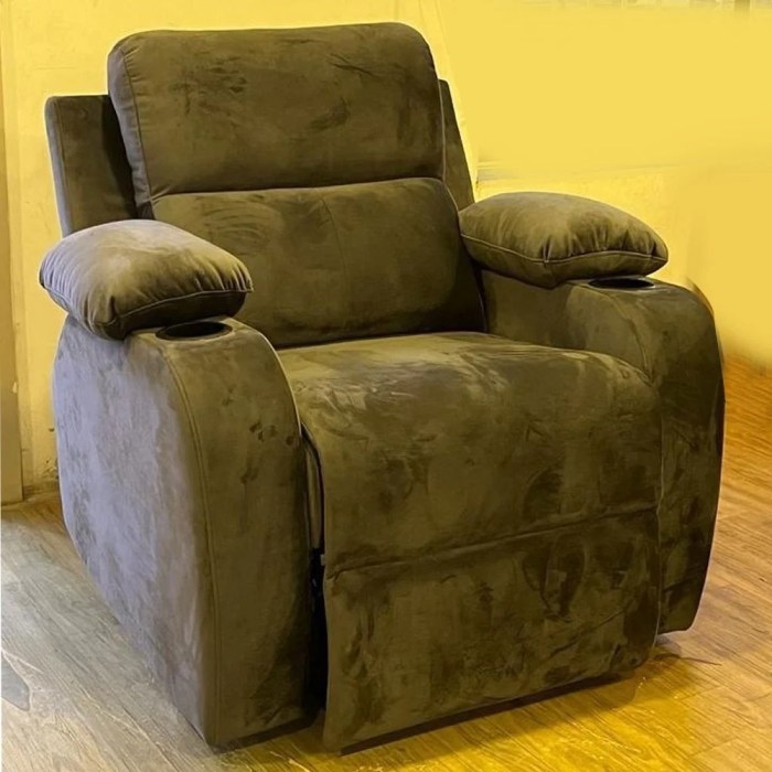 Motorized Wooden Olive Green Velvet Recliner Sofa at ₹ 16500/piece in ...